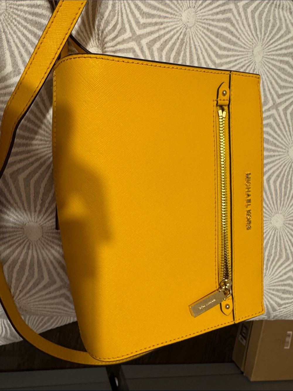 Michael Kors Jasmine Yellow Hailee Crossbody Shoulder Bag